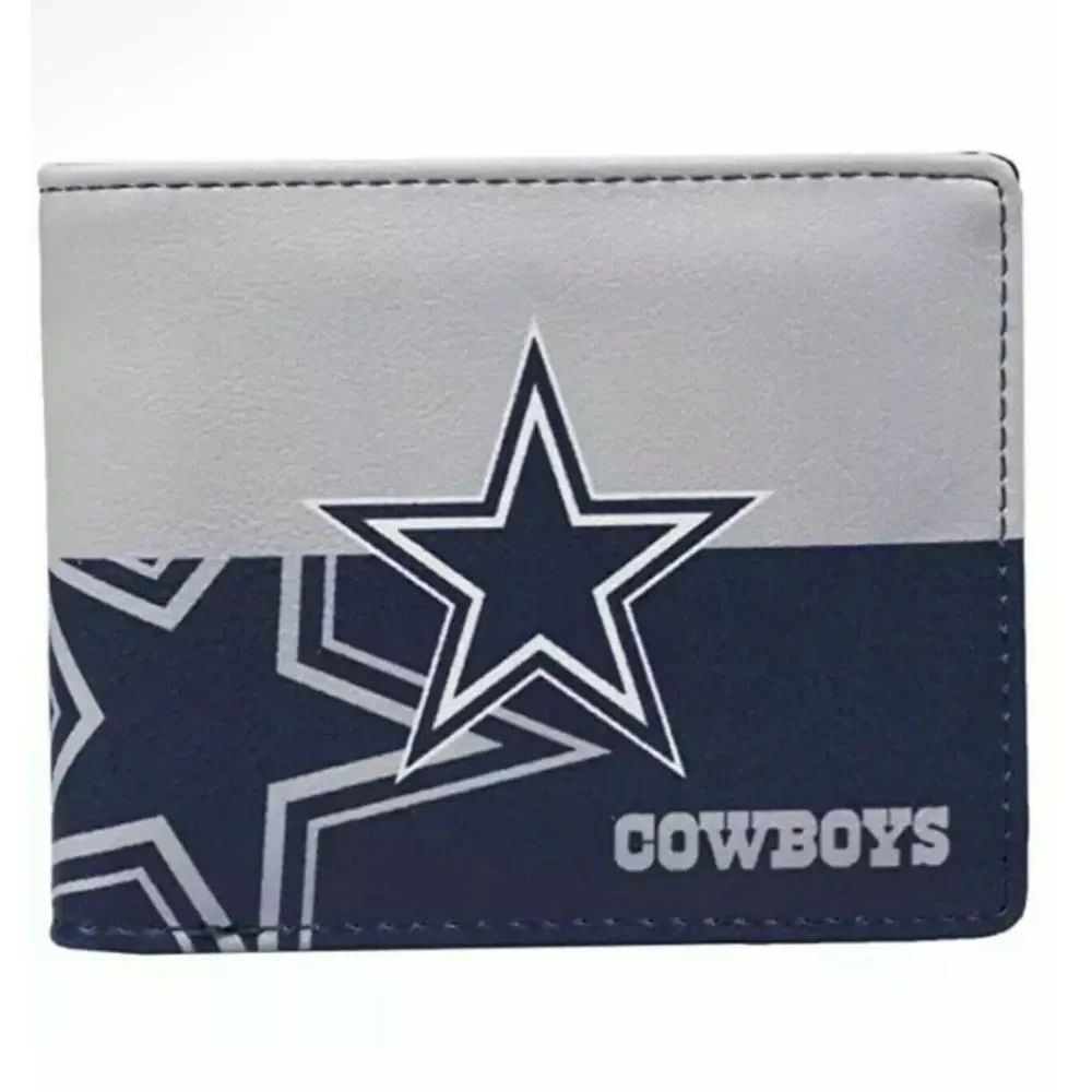 NFL Dallas Cowboys Men's Printed Logo Leather Bi-Fold Wallet‎